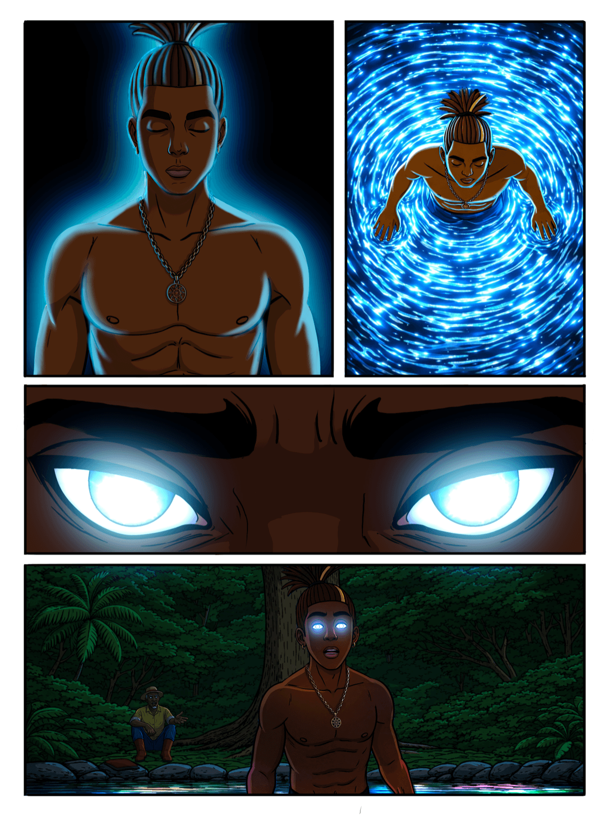 Le flux qui s'éveille, planche extraite du Tome 2 de JELANI.