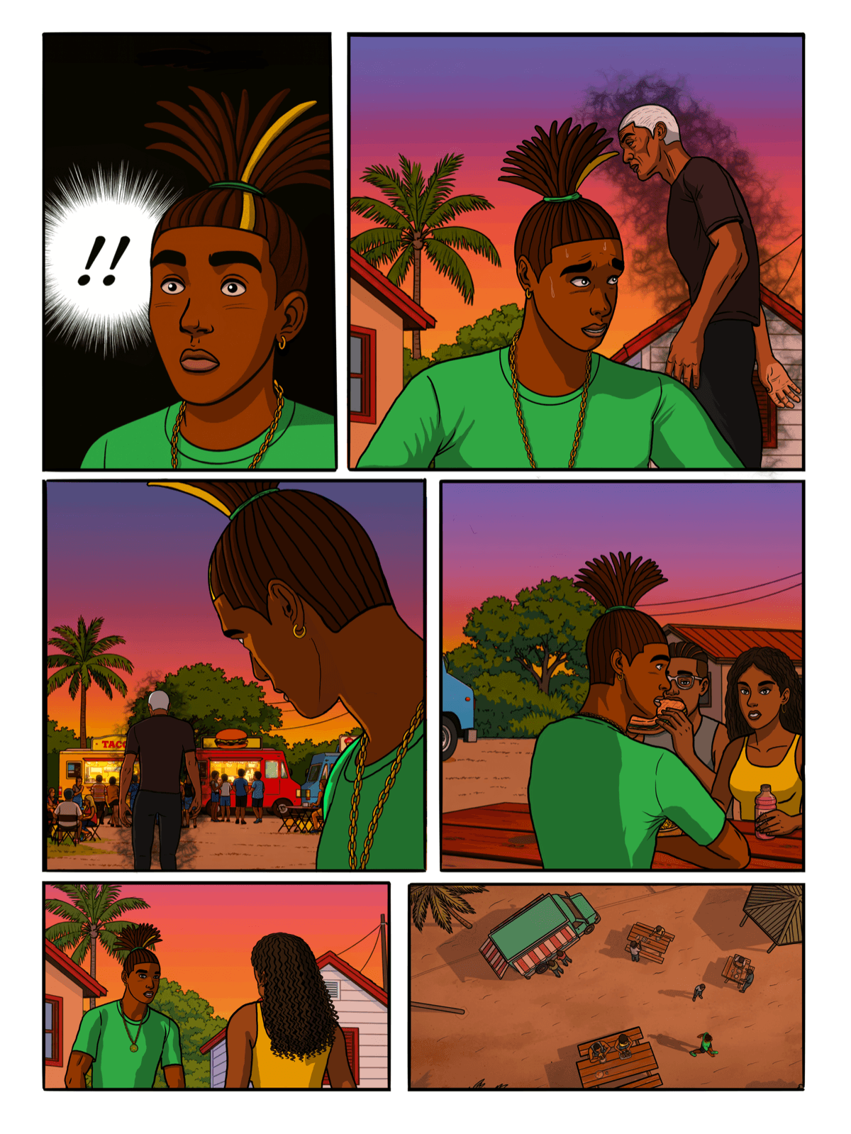 Une présence qu'on n'attendait pas, planche extraite du Tome 2 de JELANI.