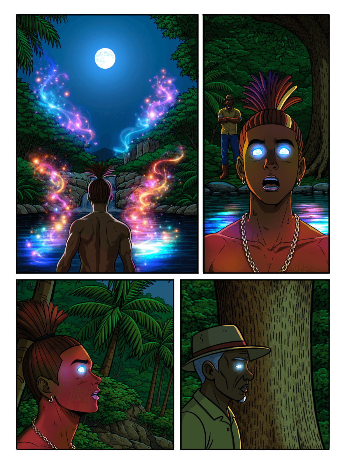 Le monde caché révélé, planche extraite du Tome 2 de JELANI.
